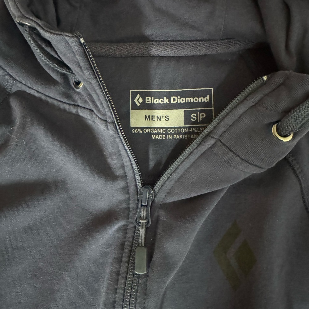 Black Diamond Equipment Hoodie Mens Small Blue Full Zip Performance Sweatshirt
